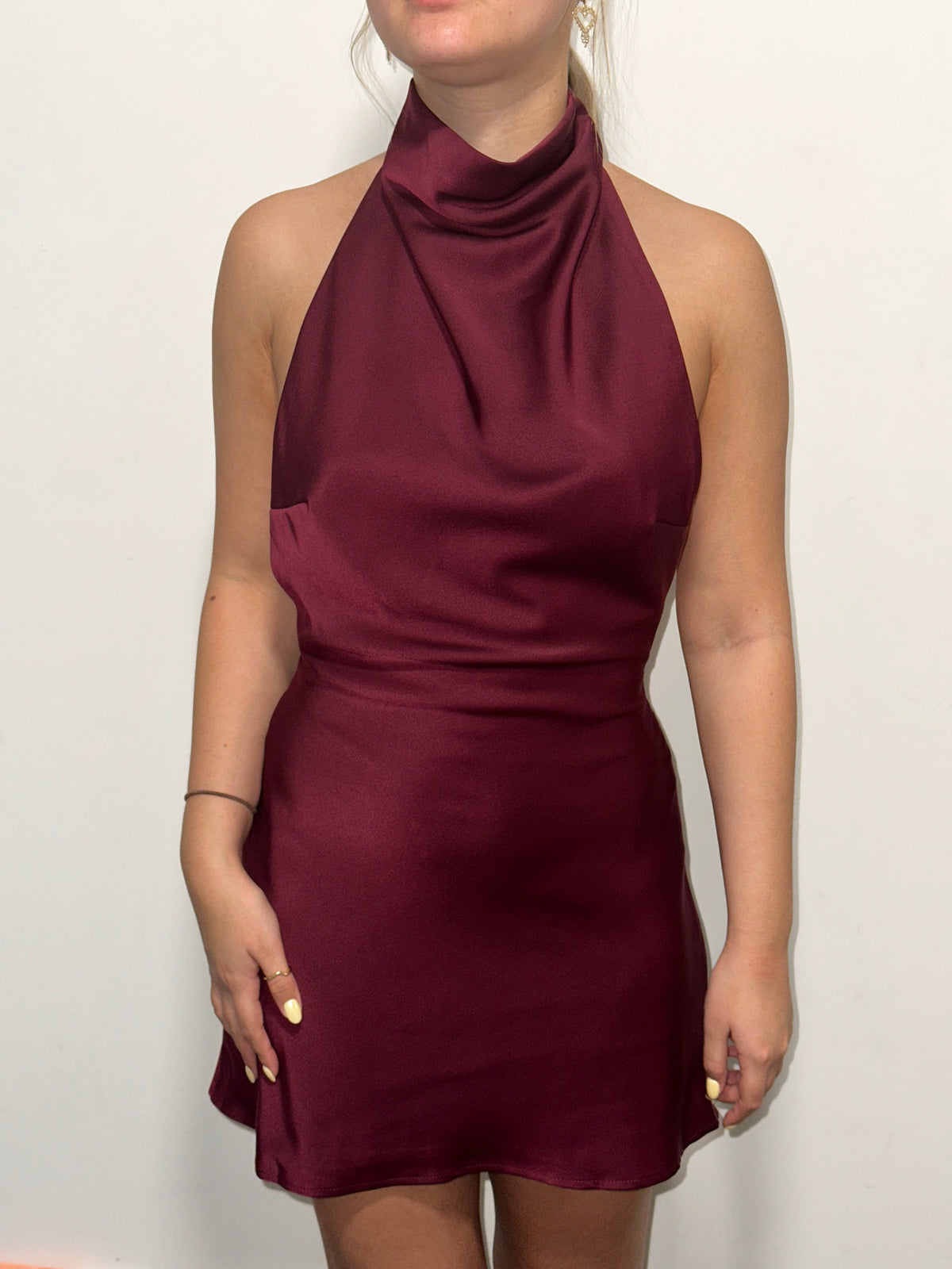 Button-Detail Zip-Detail Mini Dress