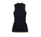 Ribbed Dress with Pleats