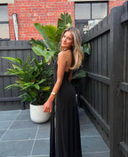Cupro Plunging V-Neck Maxi Dress