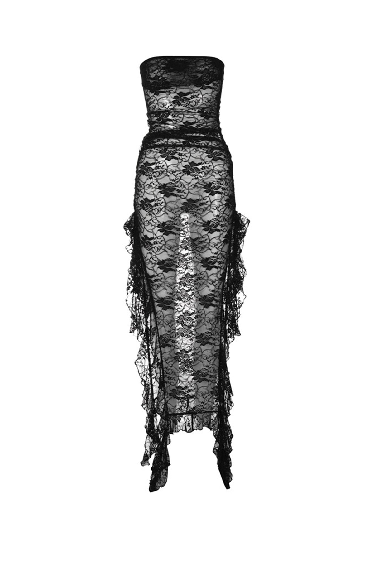 Floral Lace Dress with Ribbon Details