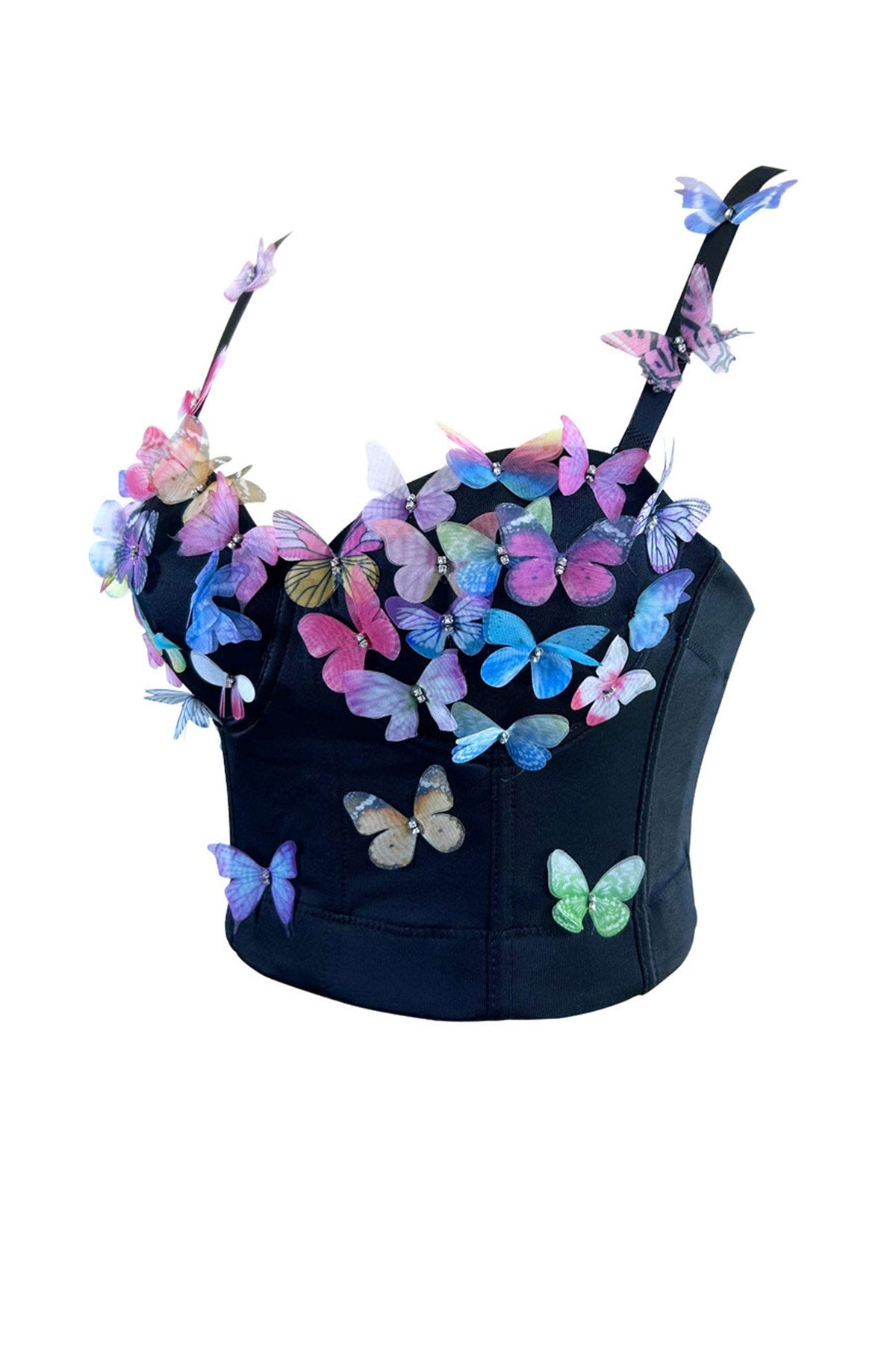 Butterfly-Detail Cami Top with Corset Details