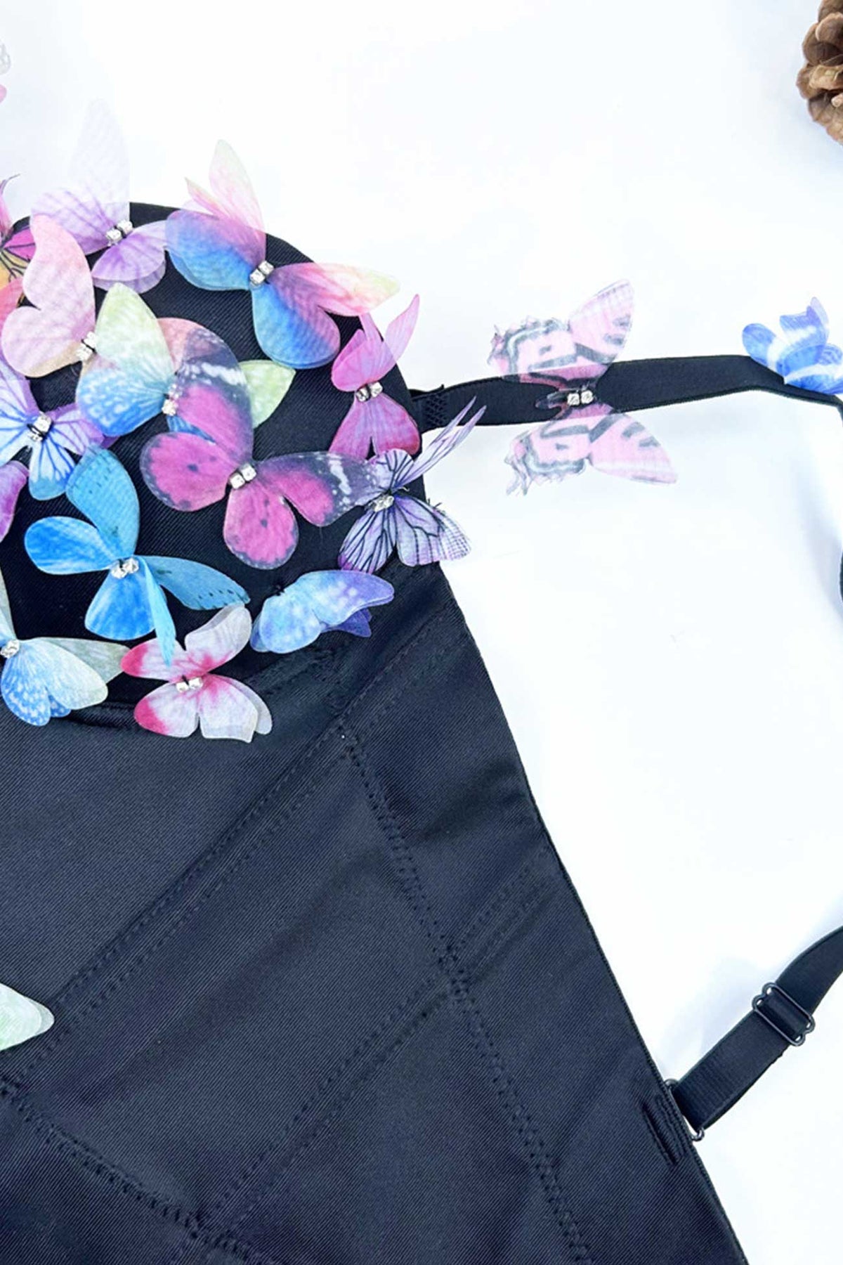 Butterfly-Detail Cami Top with Corset Details