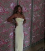 Mesh Maxi Dress with Strapless Neckline