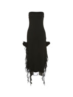 Split Ruffle Mesh Bandeau Maxi Dress Maxi Dresses