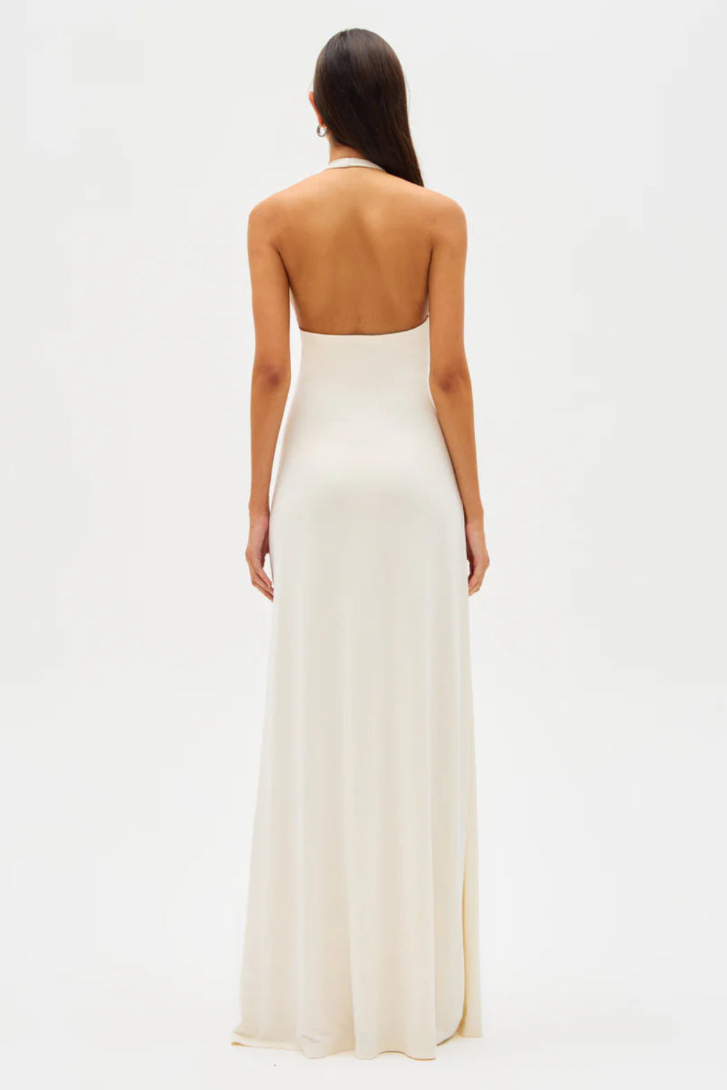 Cupro Maxi Dress with Plunging Neckline