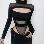 Mesh Bodysuit Knit Top