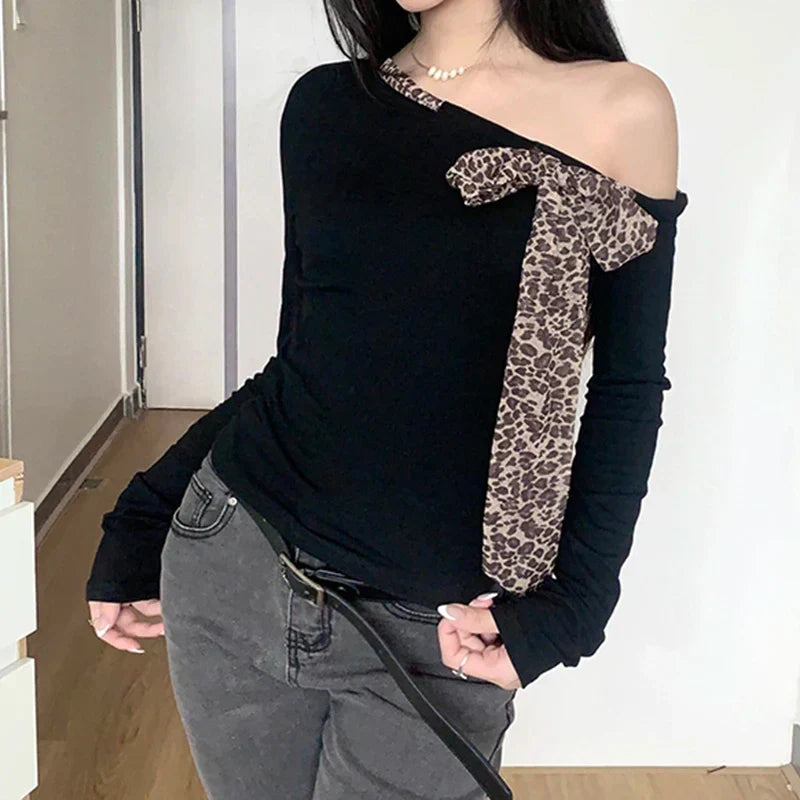 Leopard Bandage Knit Top
