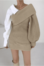 Knit Layered-Look Top with Stitching Details