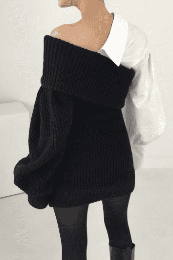 Knit Layered-Look Top with Stitching Details