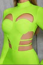 Cutout Slim-Fit Dress with Slit Detail