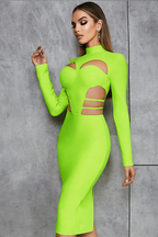 Cutout Slim-Fit Dress with Slit Detail