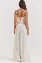 Slim-Fit Open-Back Corset-Style Maxi Dress