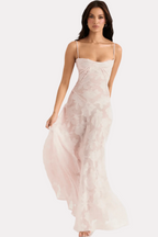 Slim-Fit Open-Back Corset-Style Maxi Dress