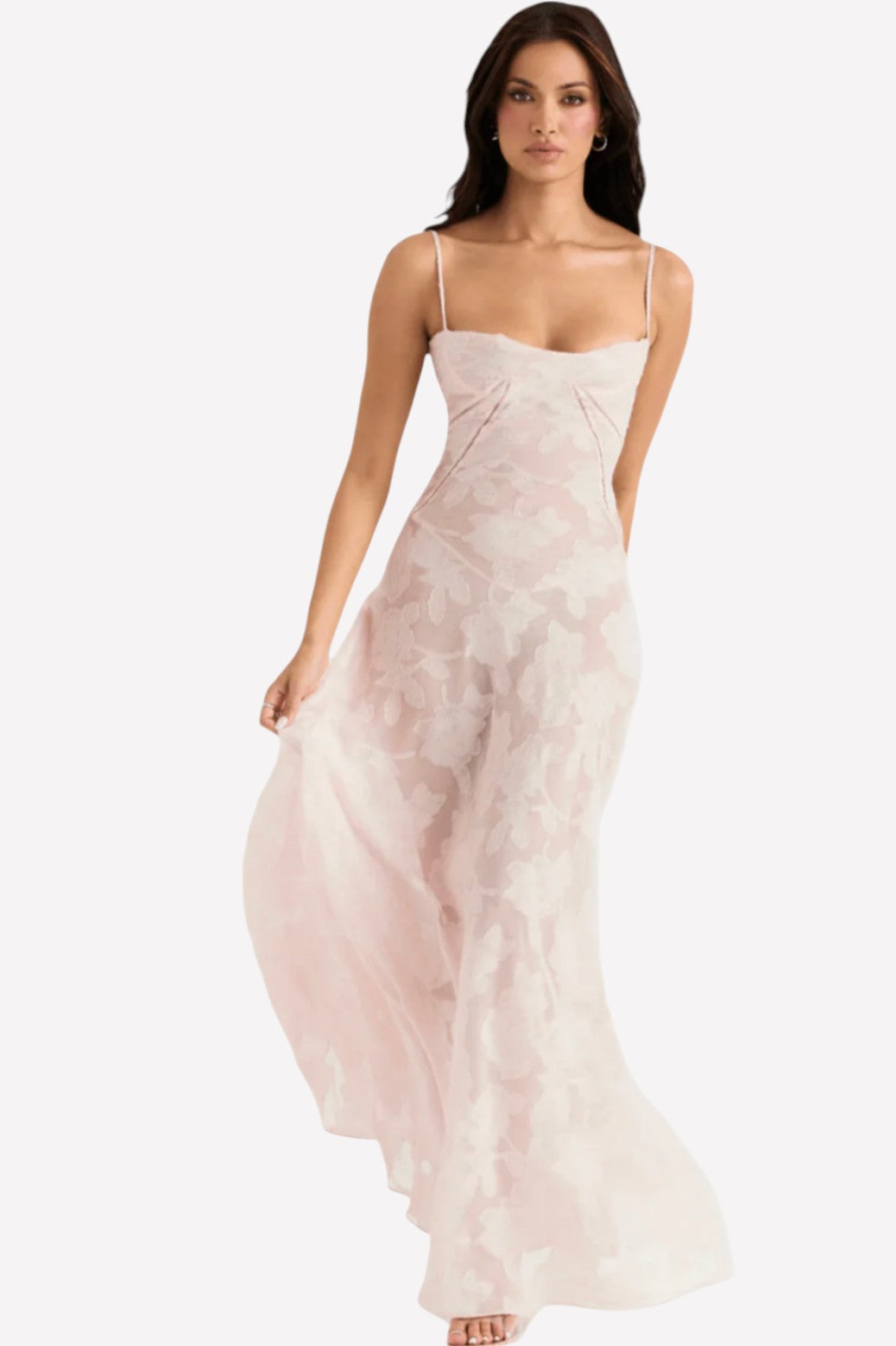 Slim-Fit Open-Back Corset-Style Maxi Dress