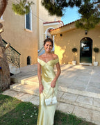 Satin Maxi Dress with Open Back