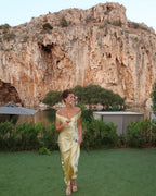 Satin Maxi Dress with Open Back