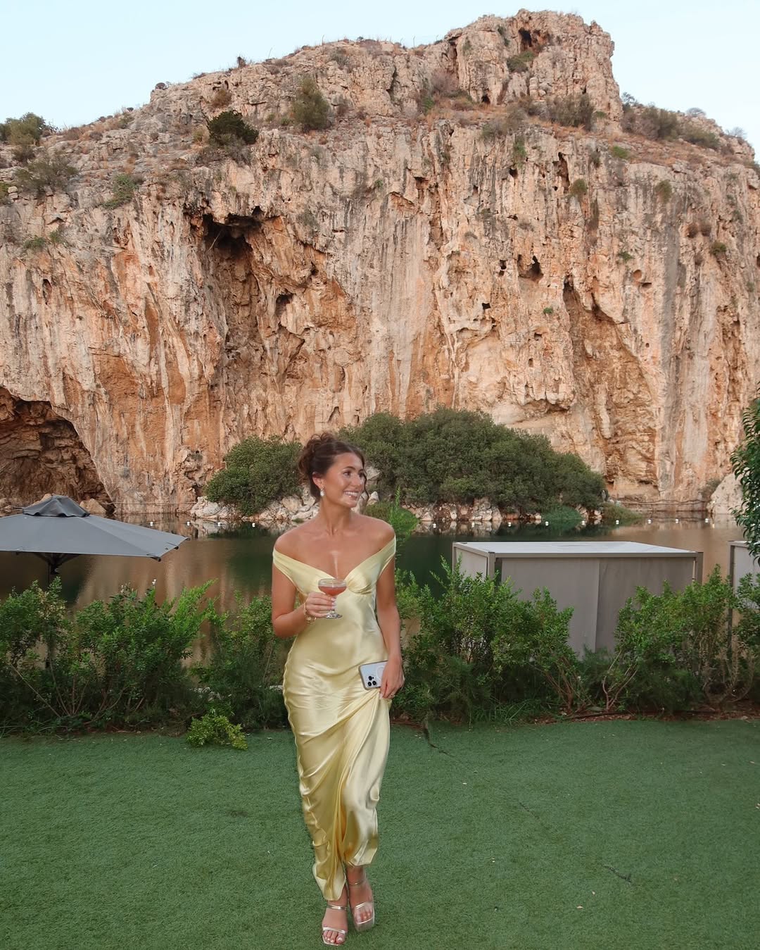 Satin Maxi Dress with Open Back