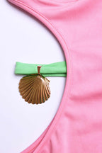 Contrast-Detail Cami Dress with Cutout Details