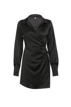 Cowl-Neck Cotton Dress with Ruching