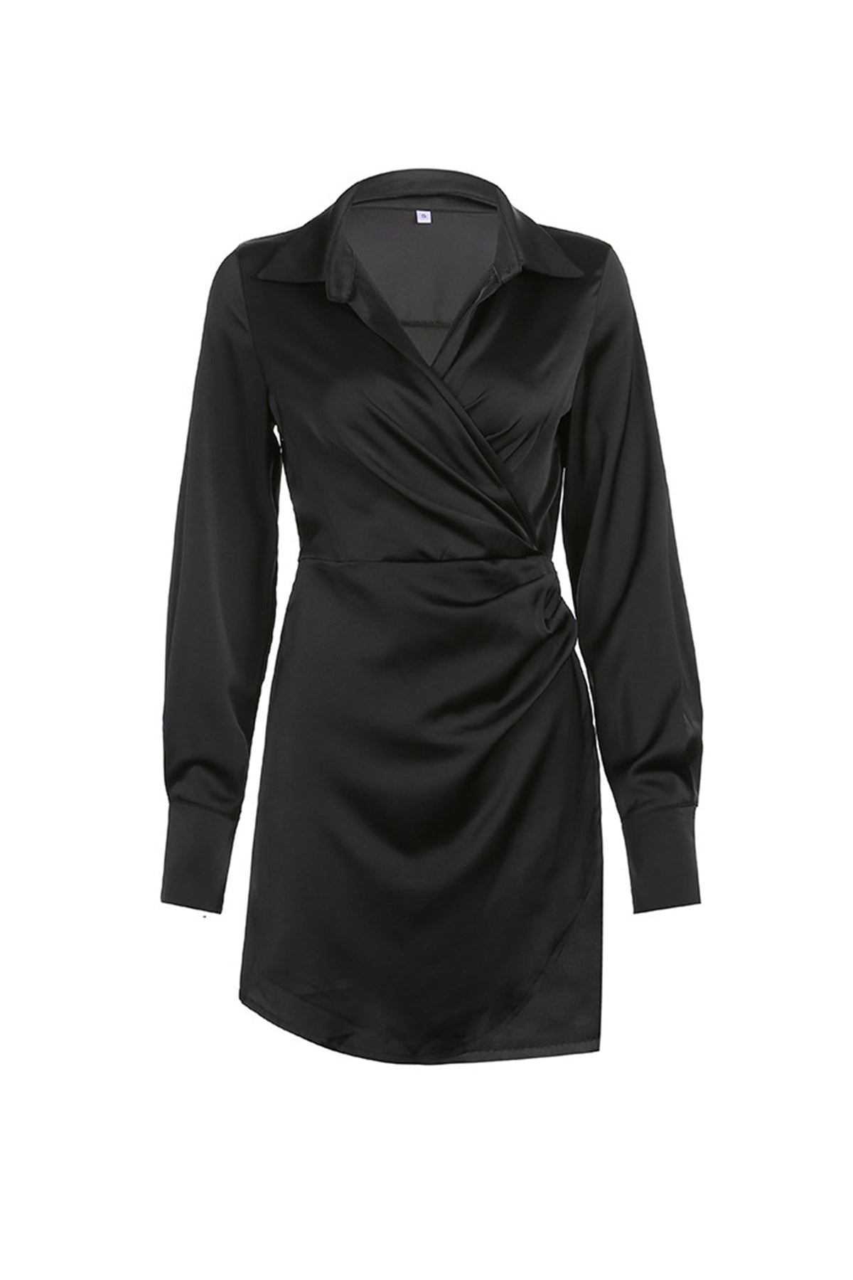 Cowl-Neck Cotton Dress with Ruching