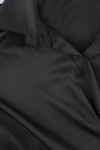 Cowl-Neck Cotton Dress with Ruching