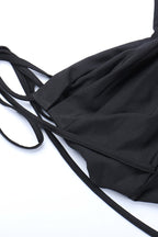 Cowl-Neck Strap-Detail Dress with Slit Detail
