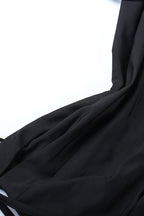 Cowl-Neck Strap-Detail Dress with Slit Detail