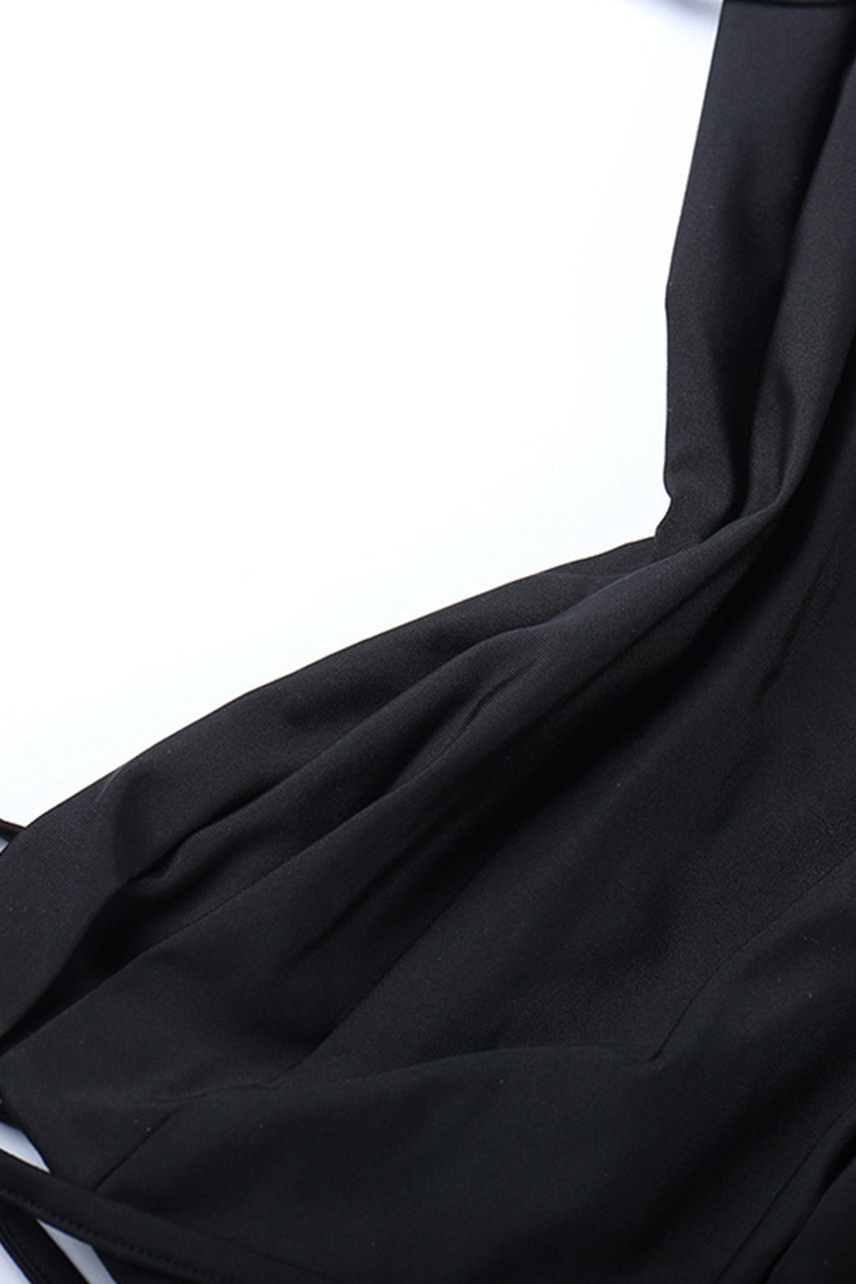 Cowl-Neck Strap-Detail Dress with Slit Detail
