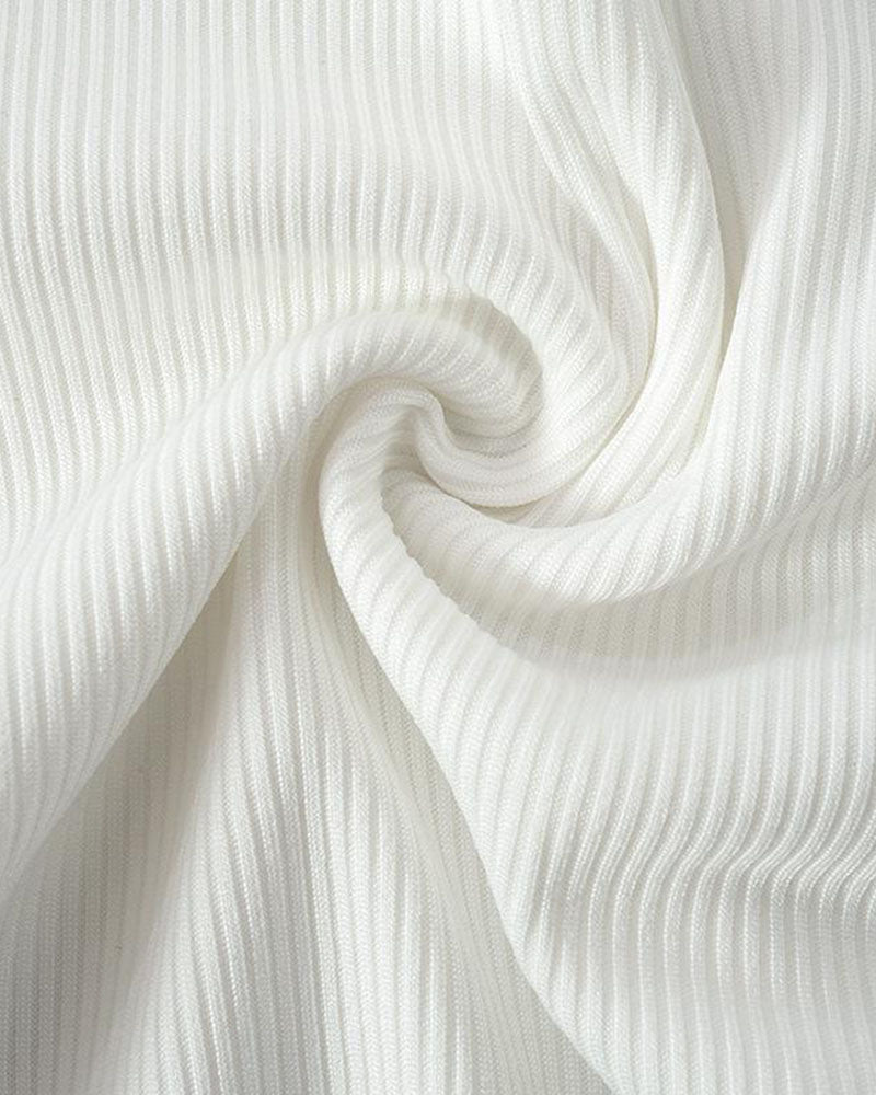 Petal-Detail Cotton Top with Cutout Details