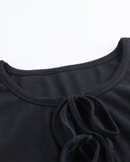 Slit-Detail Stretch-Blend Cami Top with Polyester Fabric