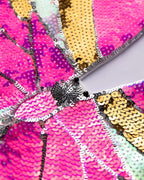 Sequined Polyester Top with Butterfly Details