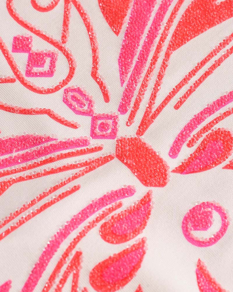 Butterfly-Detail Stretch-Blend Cropped Top with Polyester Fabric