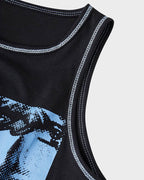 Printed Polyester Tank Top with Abstract Print