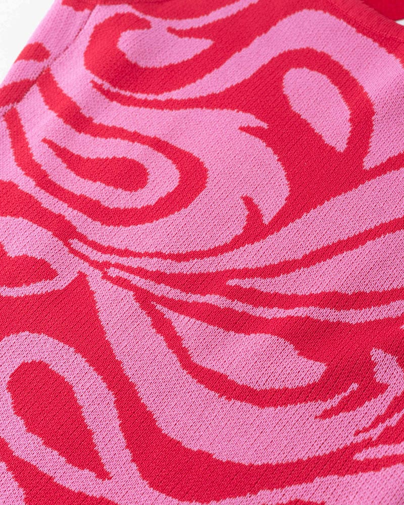 Strawberry-Print Cross-Detail Cotton Dress
