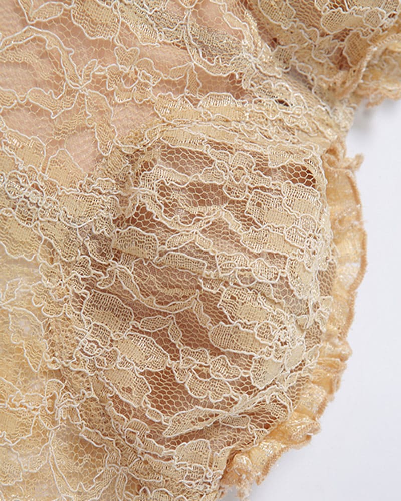 Corset-Style Polyester Top with Lace Detailing
