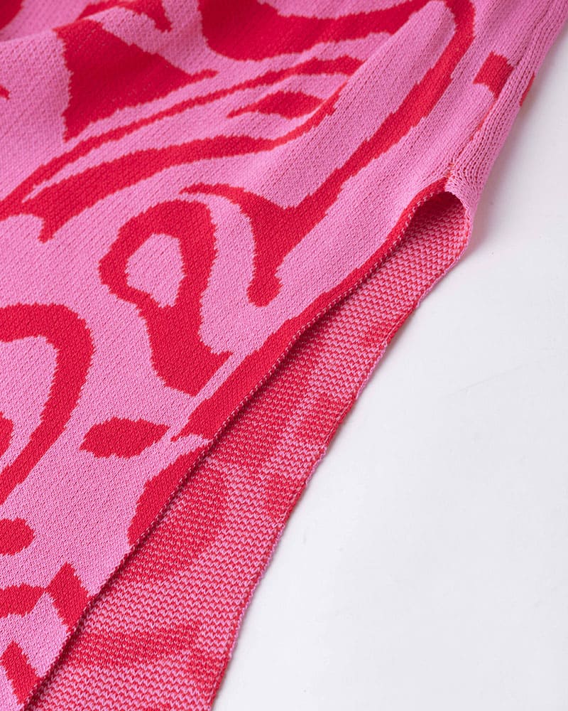 Strawberry-Print Cross-Detail Cotton Dress
