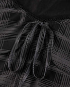 Plaid Stretch-Blend Midi Dress with Polyester Fabric