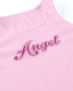 Cotton Polyester Cropped Tank Top with Sleeveless Cut