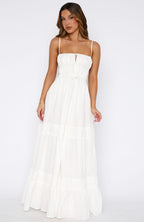 Cotton Maxi Dress with Ruching