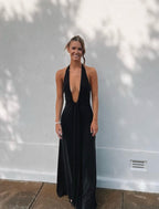 Cupro Plunging V-Neck Maxi Dress
