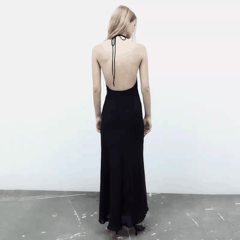 Maxi Halter Dress with A-Line Shape