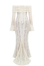 Lace Textured Maxi Dress with Floral Details