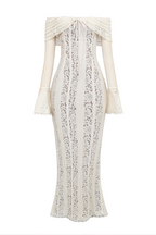 Lace Textured Maxi Dress with Floral Details