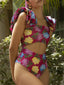 Retro Square Collar One Piece Swimsuit Ginger / S onepiece-250223