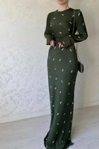 Floral High-Rise Midi Dress with Waist Tie