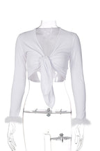 Turn-Up Cropped Top with Front Ties