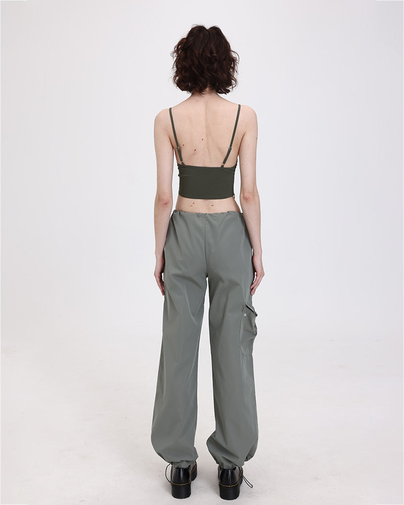 Halter Polyester Top with Corset Details