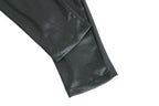 Faux-Leather High-Rise Pencil-Cut Pants with Button Details
