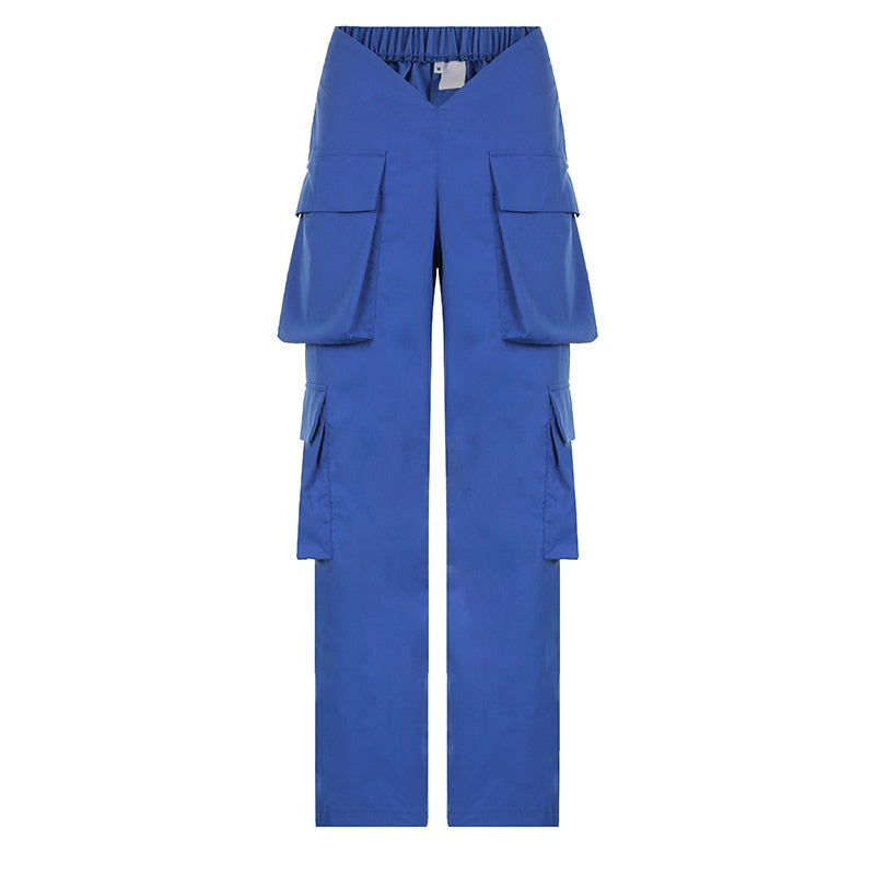 Cargo High-Rise Pants with Pockets