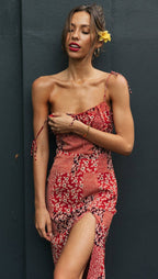 Panelled Adjustable-Strap Dress with V-Neckline